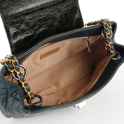 Chanel Glazed Calfskin Quilted Mademoiselle Shopping Tote Green 5 of 8