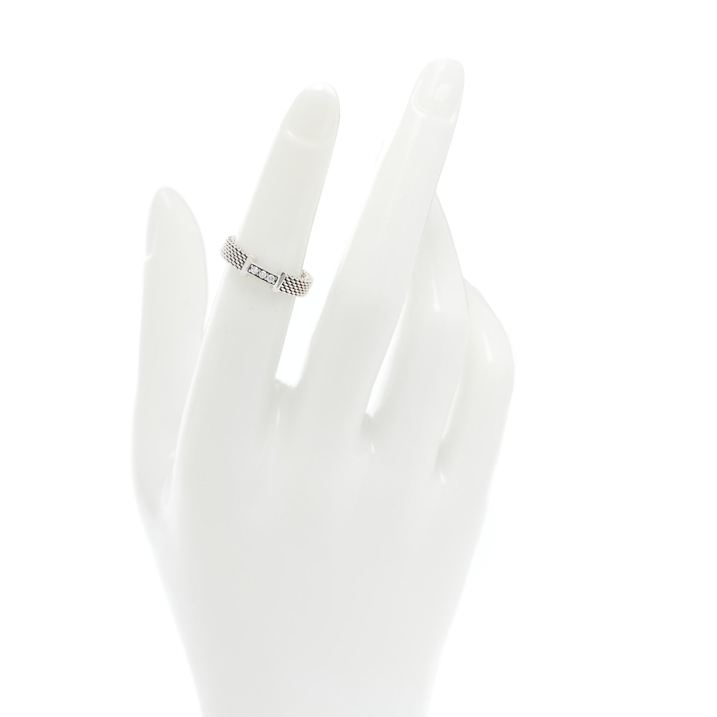 Sterling Silver Diamond Somerset Mesh Band Ring 47 4