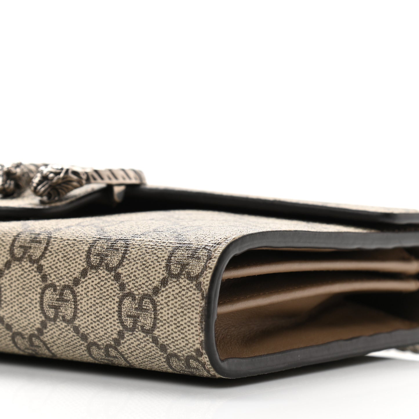 GG Supreme Monogram Mini Dionysus Chain Wallet Beige Taupe