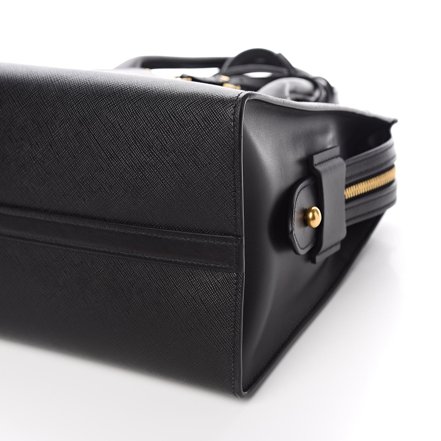 Prada Saffiano City Calfskin Esplanade Tote Black 9 of 10