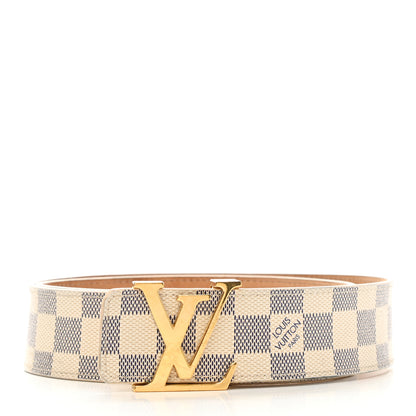 Louis Vuitton Damier Azur 40mm LV Initiales Belt 85 34 1 of 9
