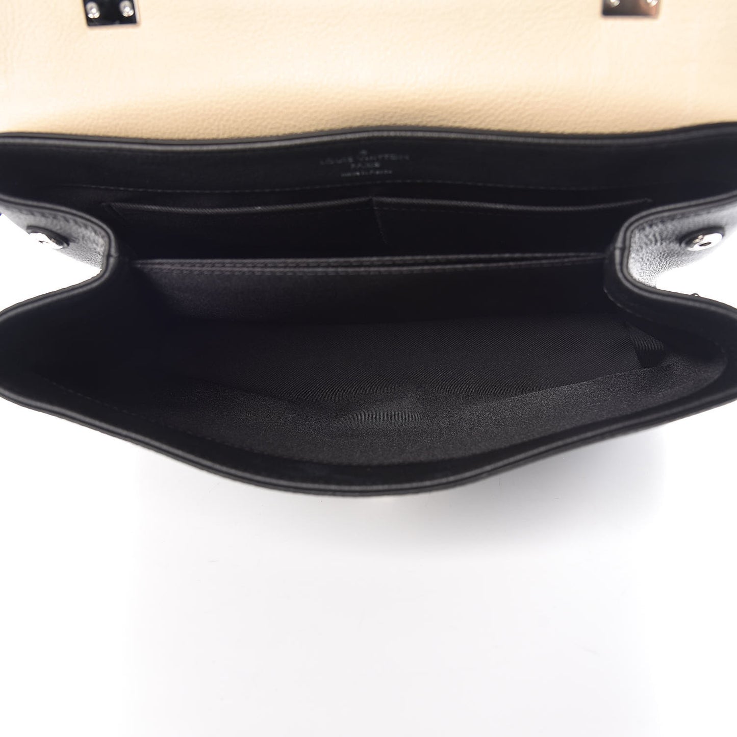 Soft Calfskin Lockme II Top Handle Vanille Black