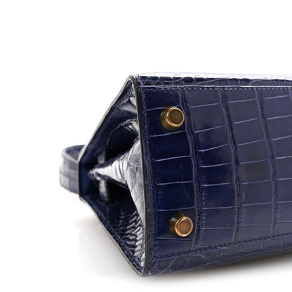 Hermes Shiny Alligator Mini Kelly Sellier 20 Bleu Roi 9 of 16