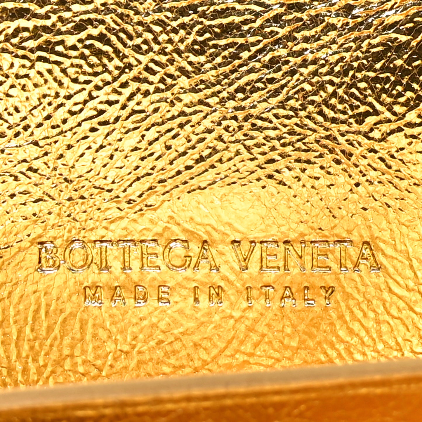 Metallic Lambskin Intrecciato Long Andiamo Top Handle Clutch Gold