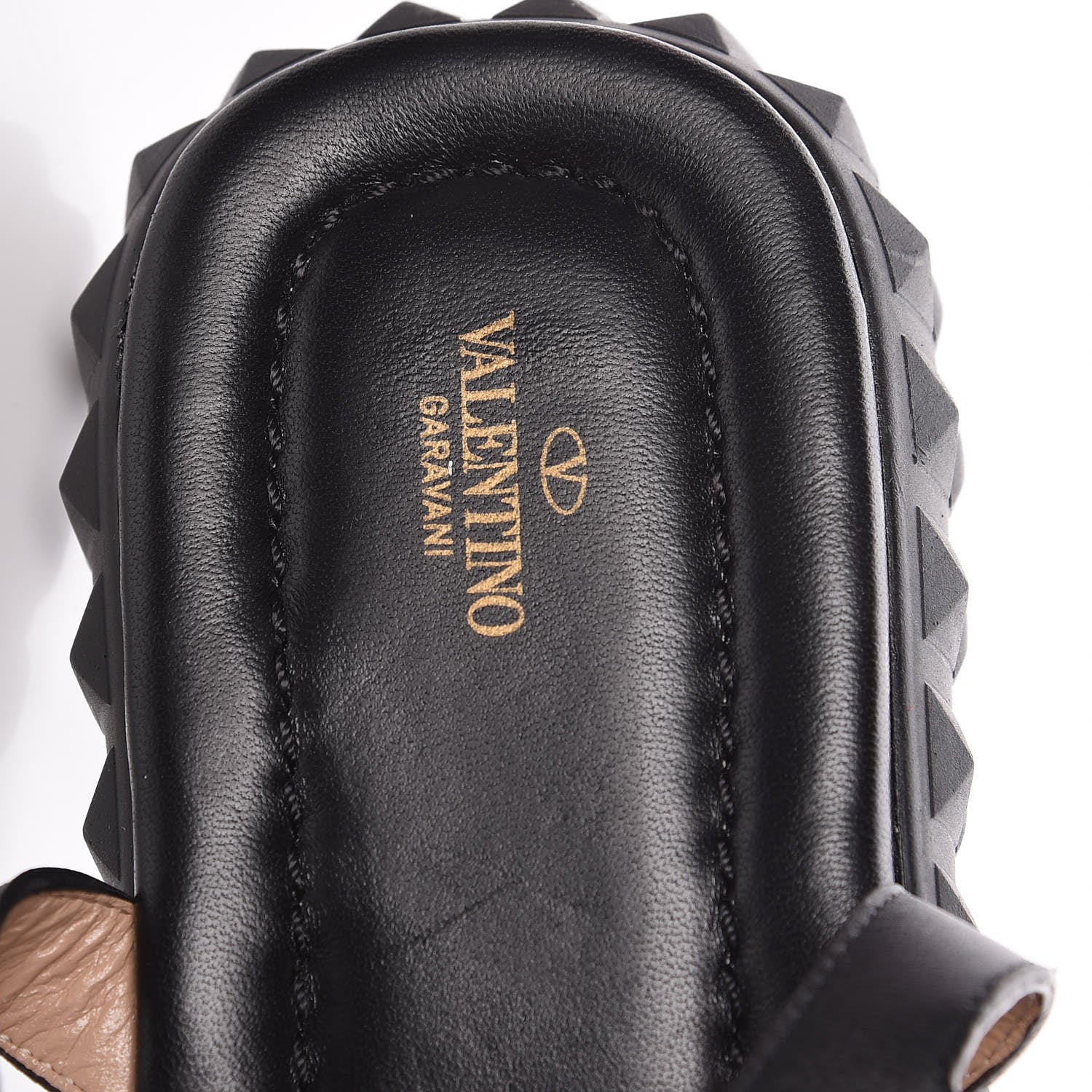 Valentino Garavani Calfskin Rockstud Gladiator Sandals 39 Black 7 of 9