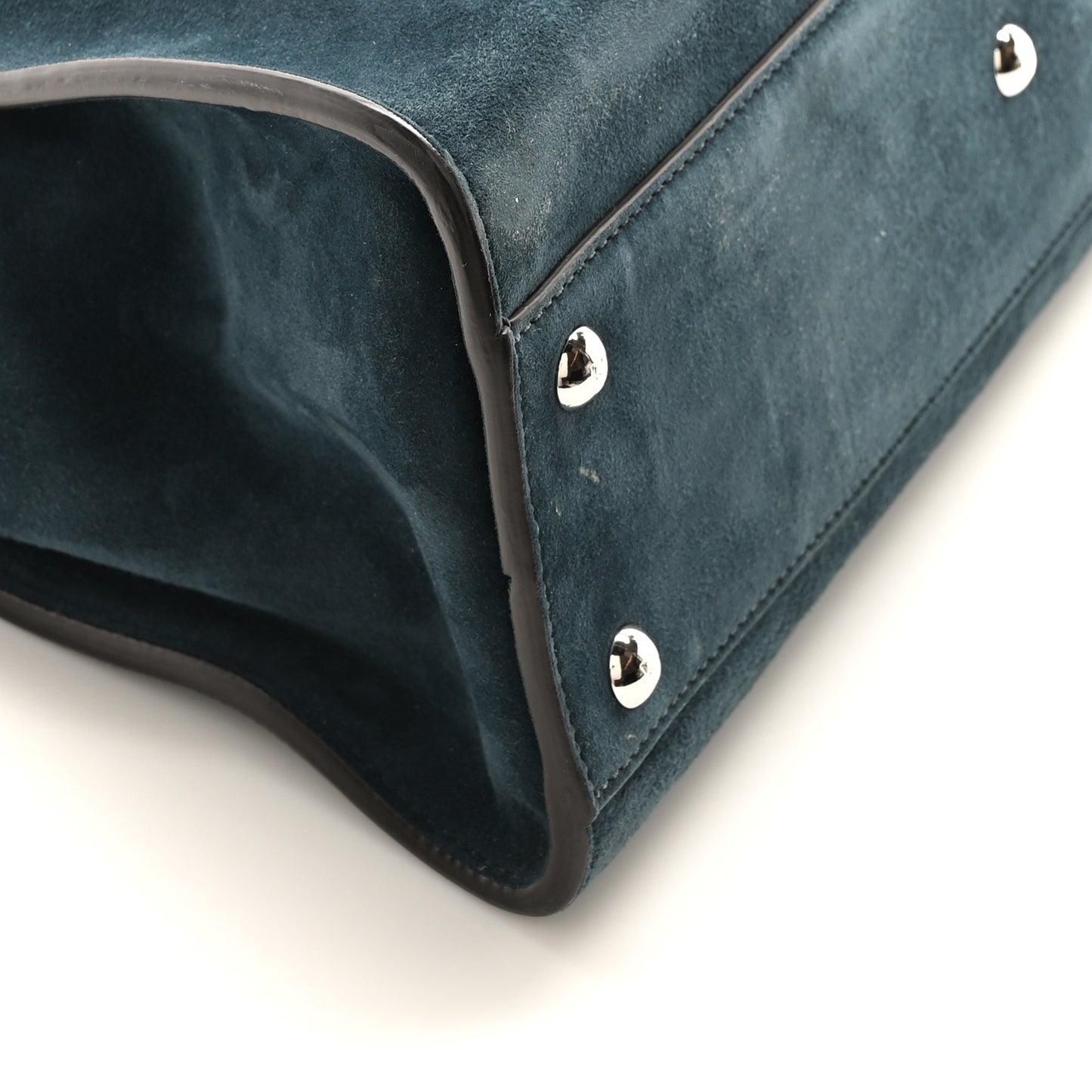 Chamois Karung Shiny Nappa Medium 3 Pocket Peekaboo Iconic Satchel Cobalto Petrolio