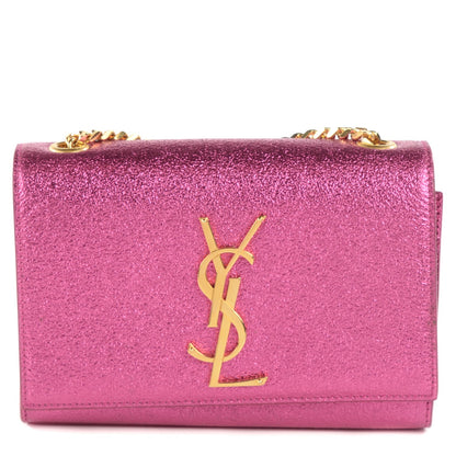 Saint Laurent Metallic Calfskin Small Classic Monogram Satchel Fuchsia 1 of 11