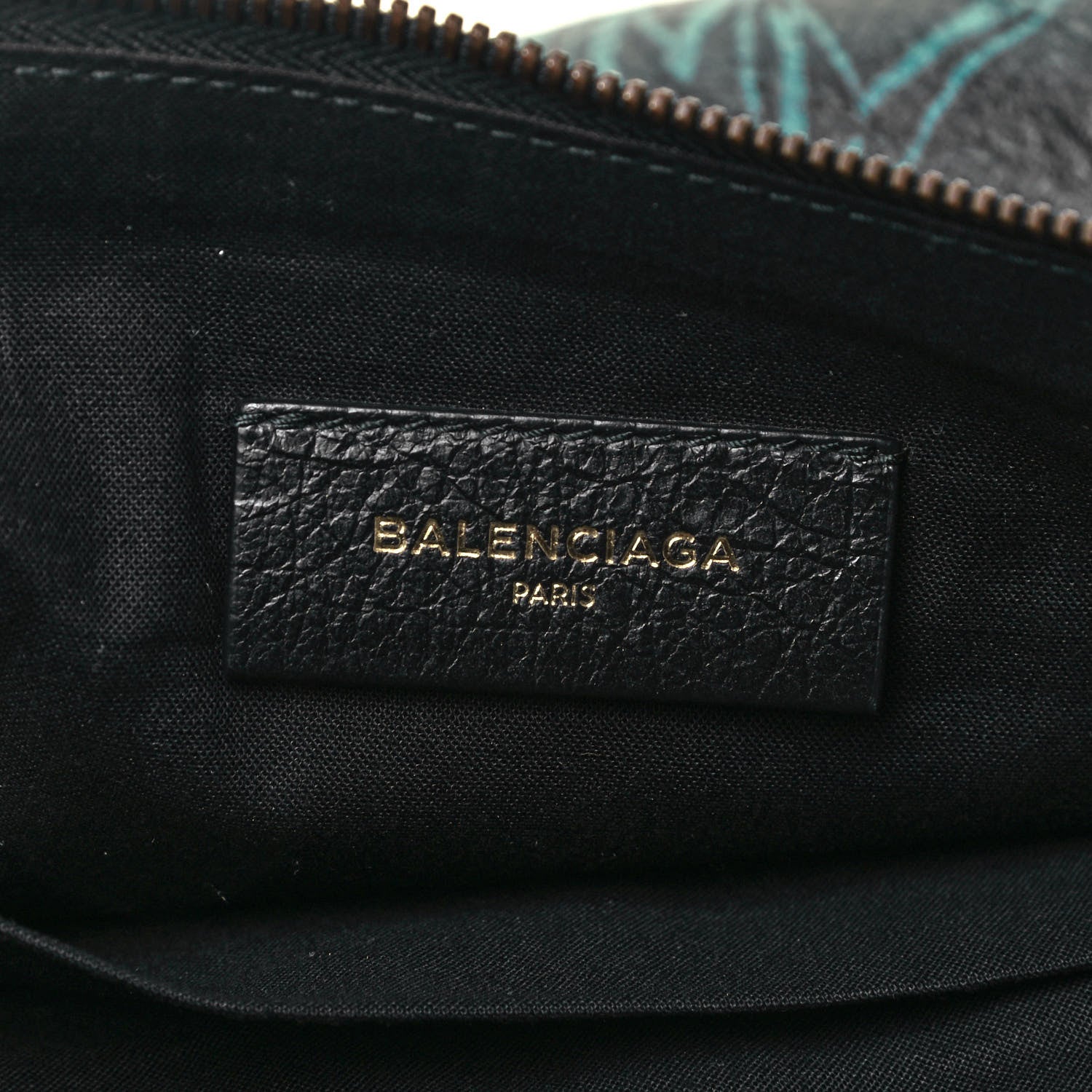 Balenciaga Agneau Classic Hardware Graffiti Small Pouch Black Multicolor 7 of 8