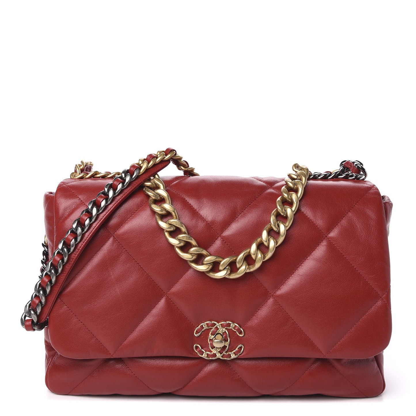 Goatskin Quilted Maxi 19 Flap Red