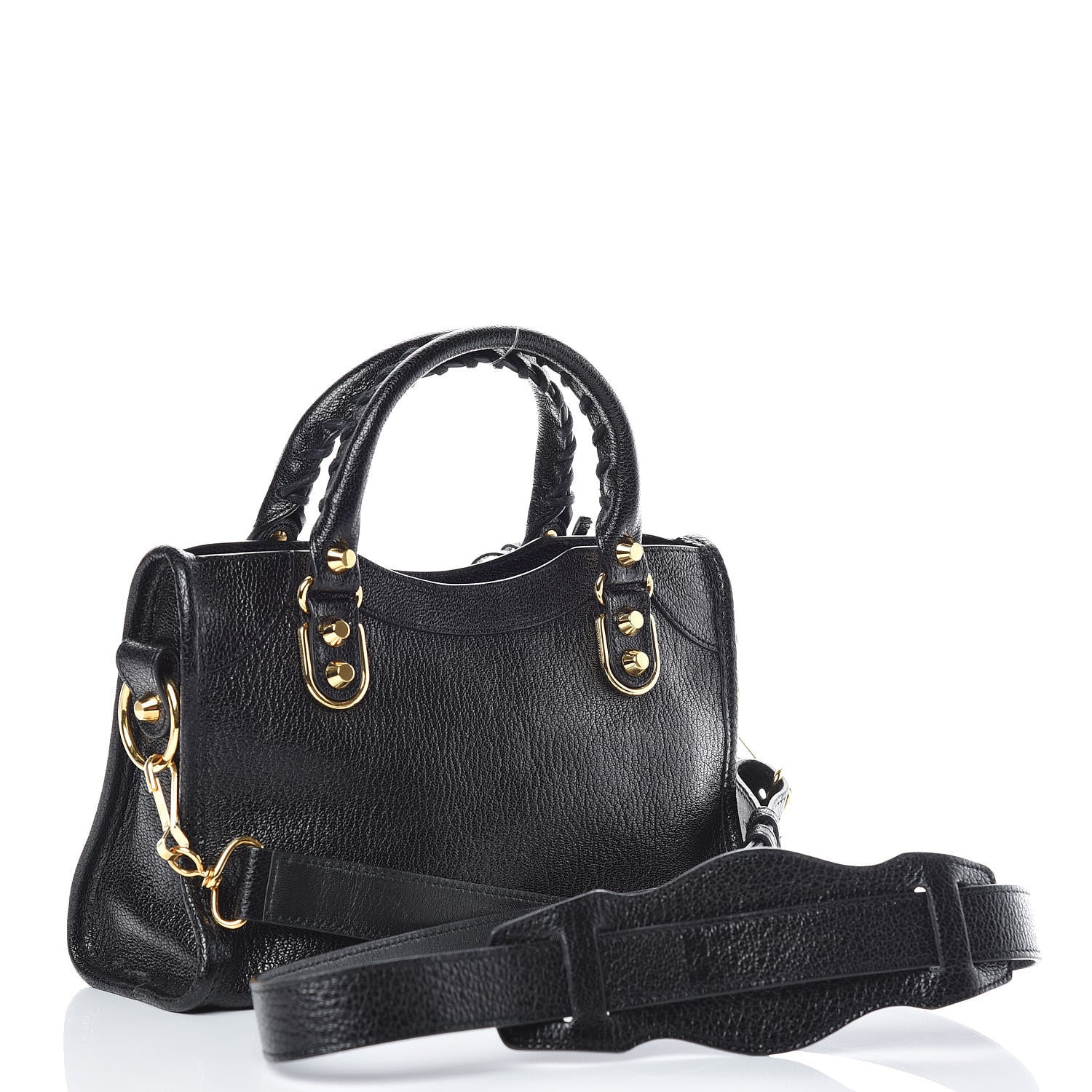 Balenciaga Chevre Gold Metallic Edge Hardware Mini City Black 3 of 9