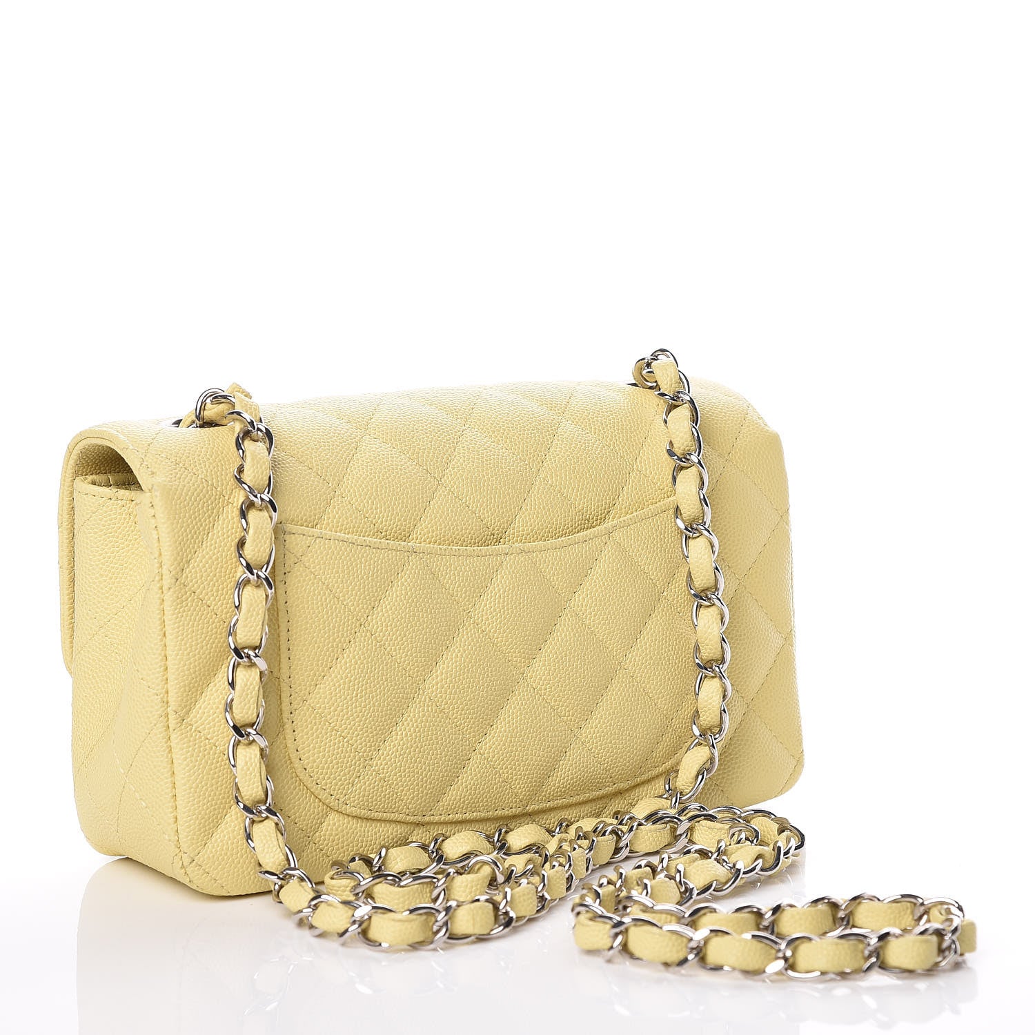Chanel Caviar Quilted Mini Rectangular Flap Light Yellow 3 of 12
