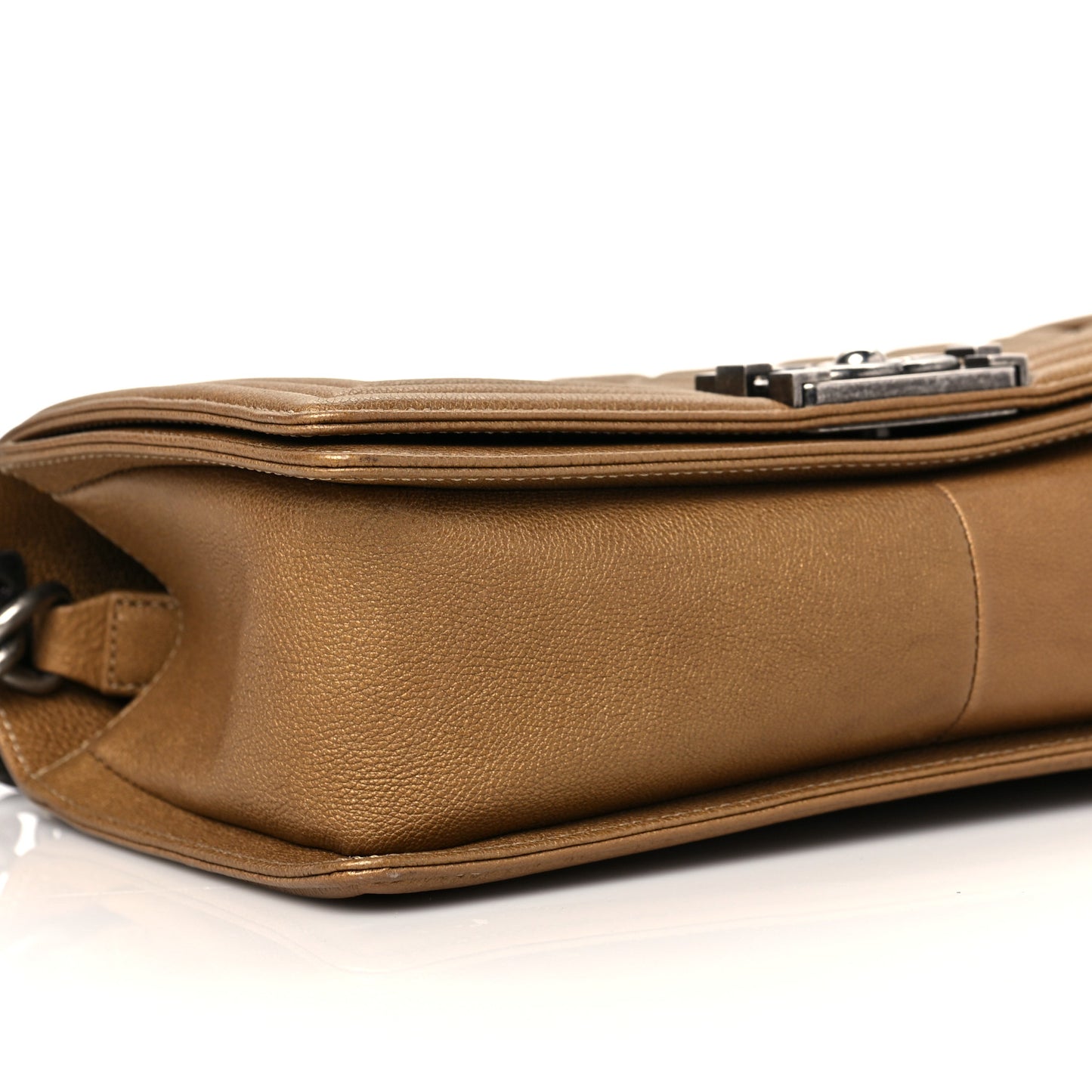 Caviar Quilted Medium Boy Flap Dark Gold