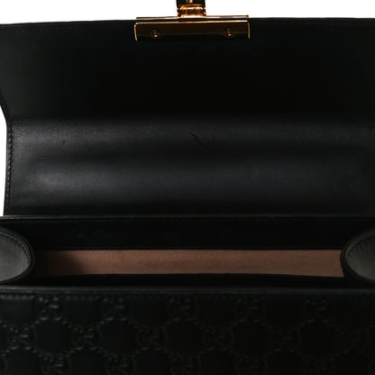 Gucci Guccissima Signature Small Padlock Top Handle Bag Black 13 of 18