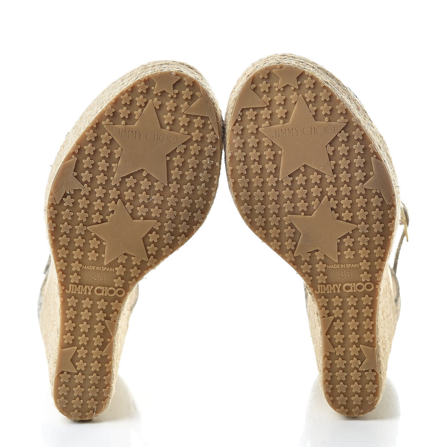 Metallic Printed Suede Pallis Wedge Sandals 36 Light Kaki