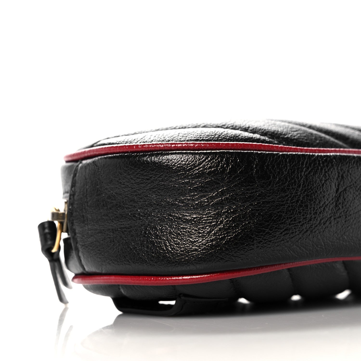 Gucci Azalea Calfskin Matelasse Diagonal Torchon GG Marmont Belt Bag 105 42 Black Romantic Cerise 11 of 13