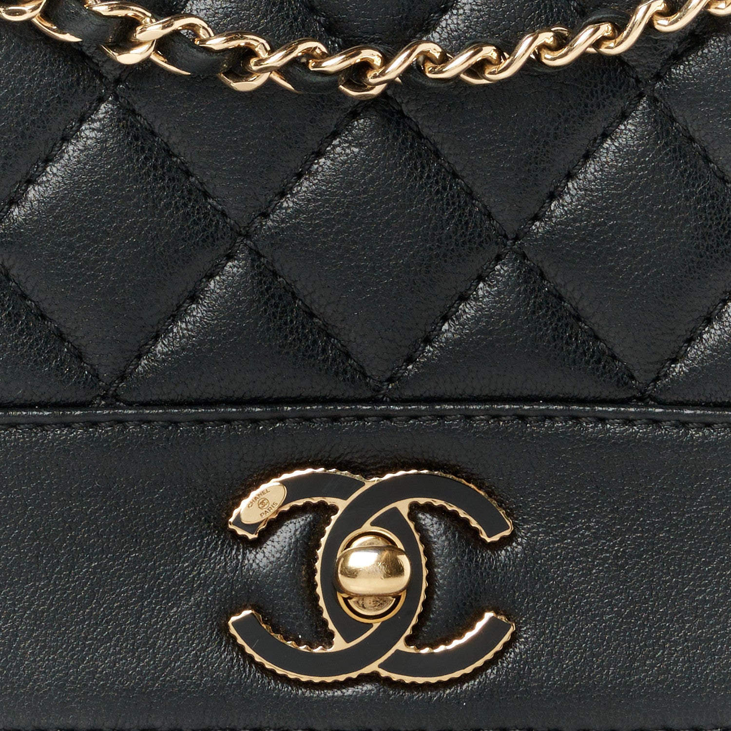 Chanel Sheepskin Quilted Small Vintage Mademoiselle Flap Black 9 of 11