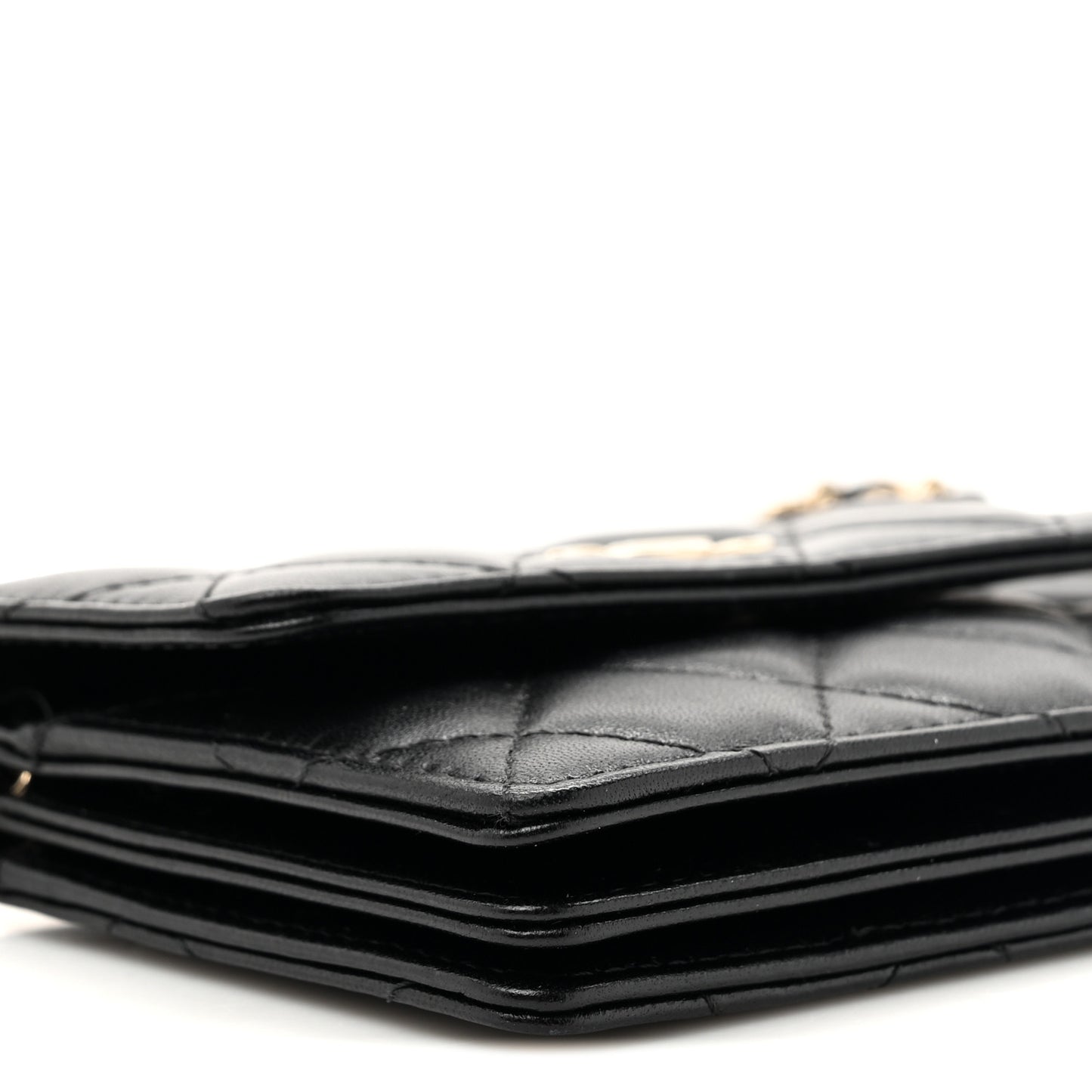Lambskin Quilted My Chanel Lady Card Holder On Chain Black