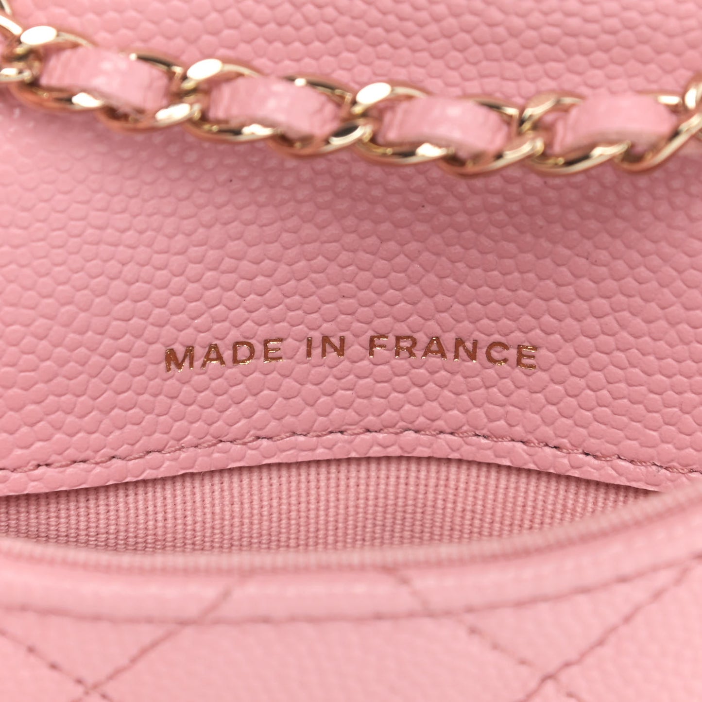 Caviar Quilted Mini Chain Belt Bag Light Pink