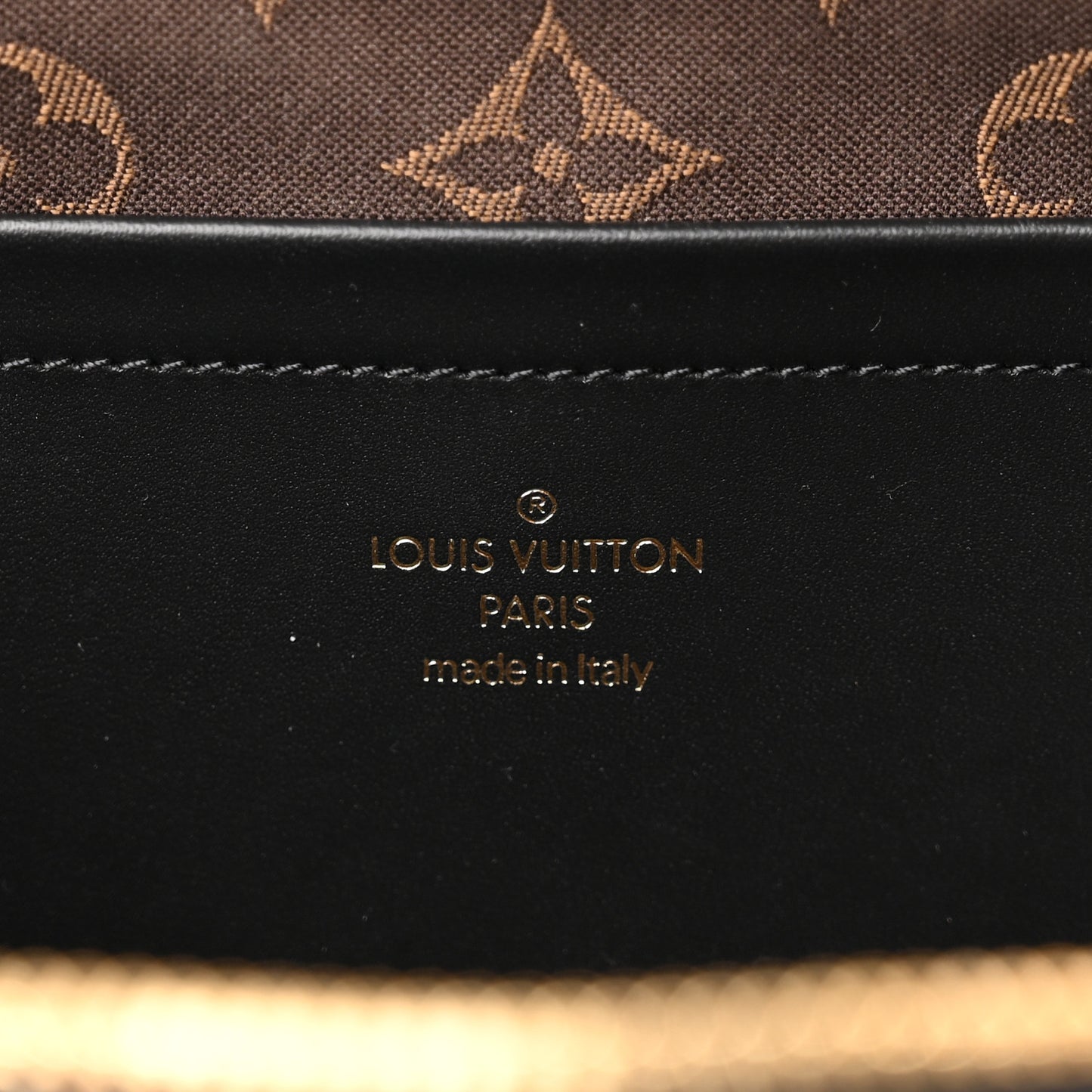 Calfskin Monogram Embossed Utility Bag Black