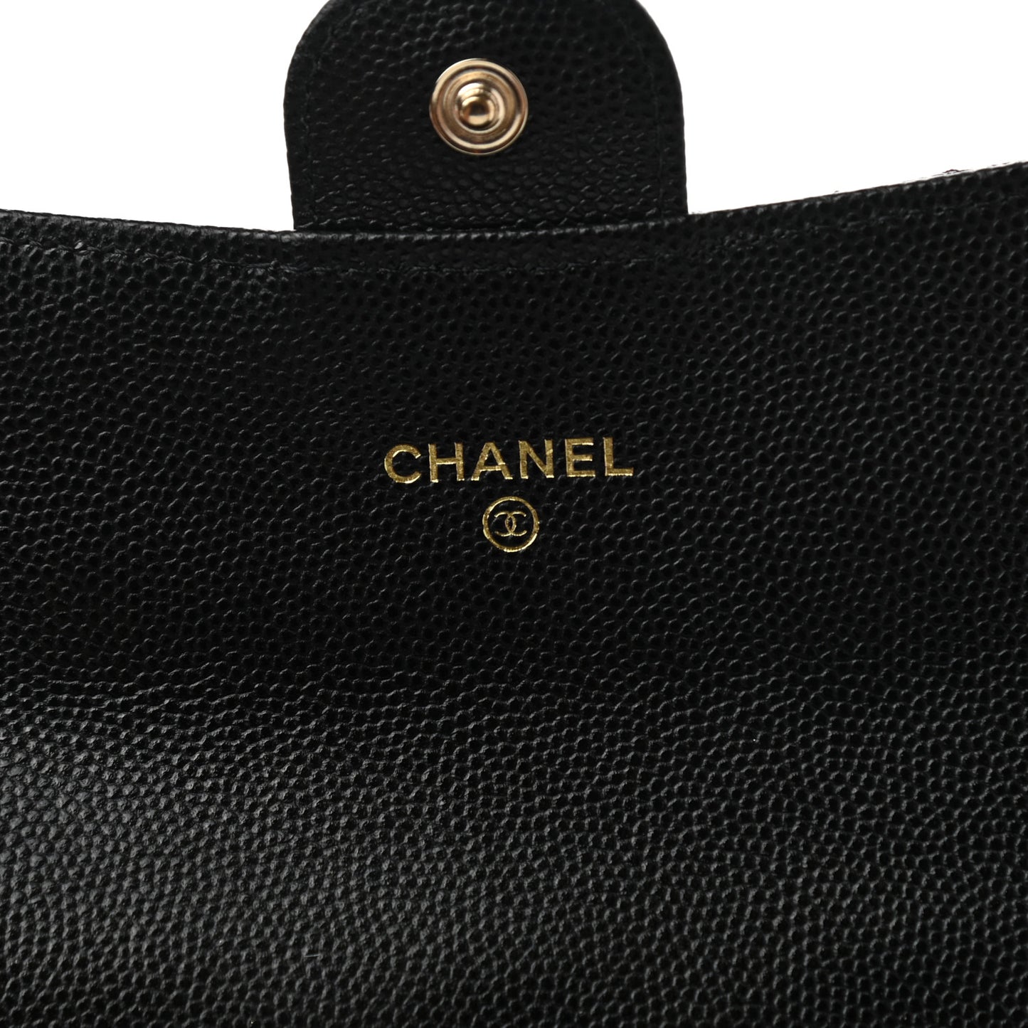 Caviar Quilted Medium Gusset Flap Wallet Black