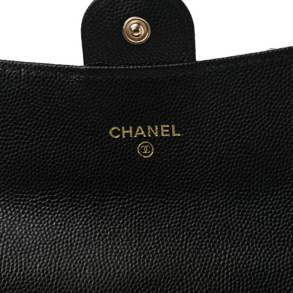 Chanel Caviar Quilted Medium Gusset Flap Wallet Black 6 of 9