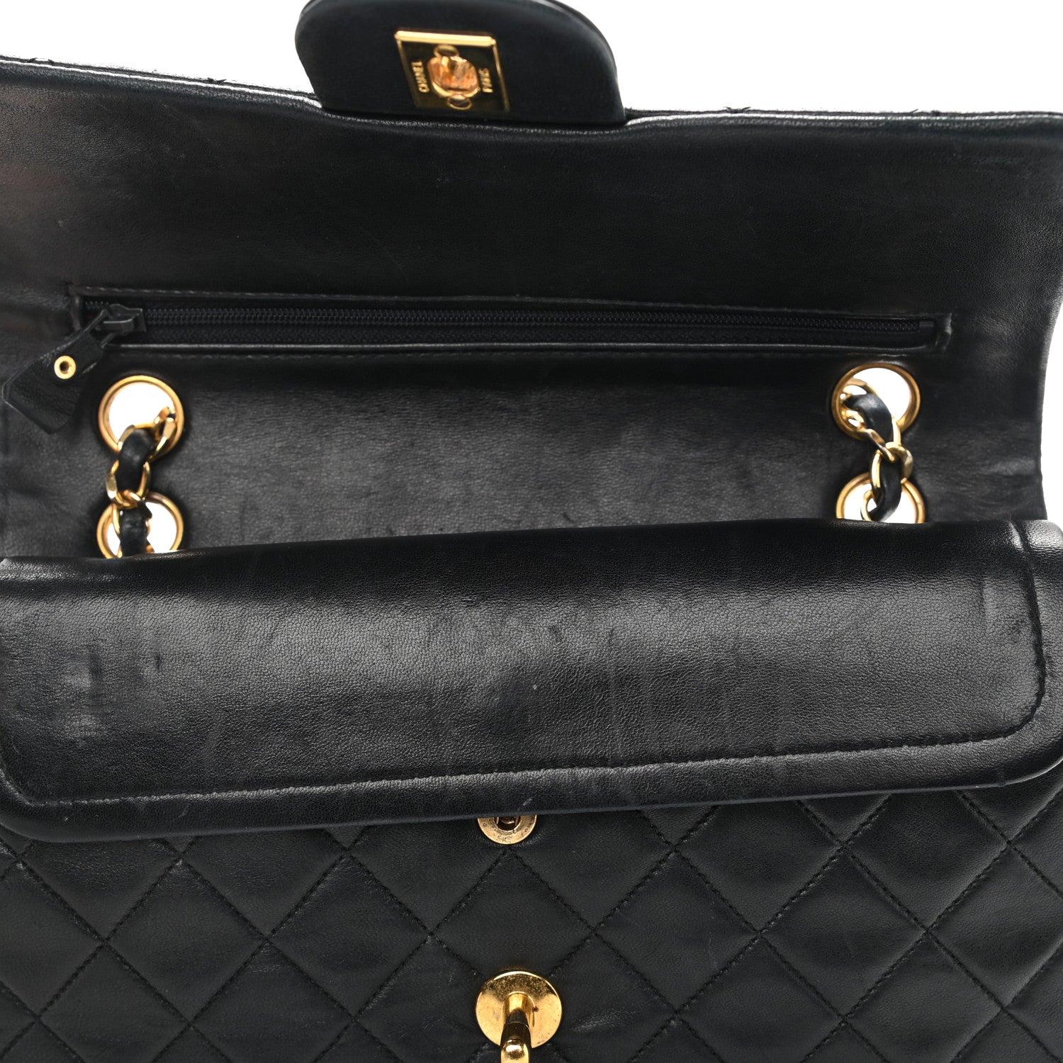 Chanel Lambskin Quilted Small Double Flap Black 12 of 15