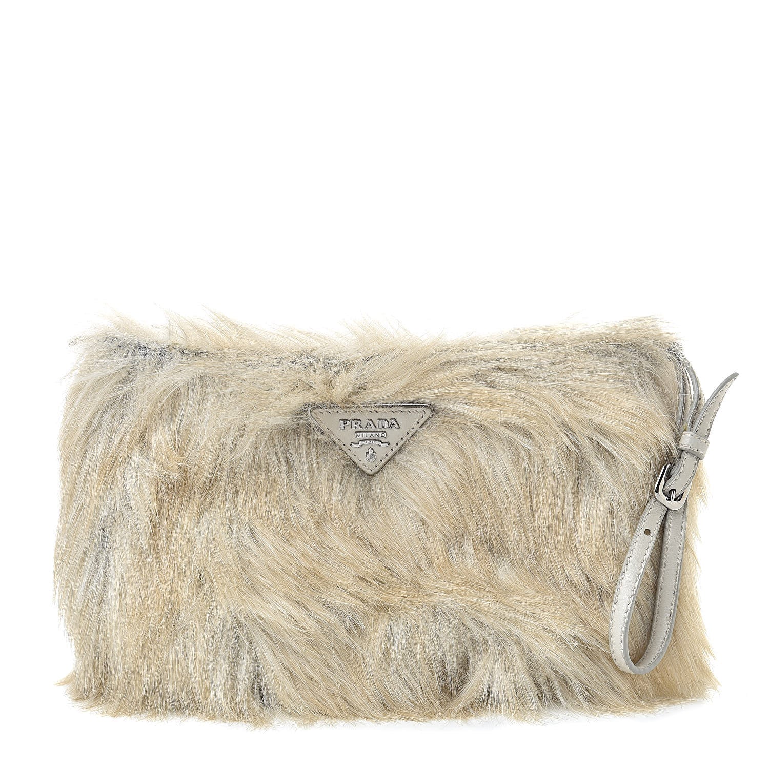 Prada Eco Pelliccia Faux Fur Wristlet Clutch 1 of 10