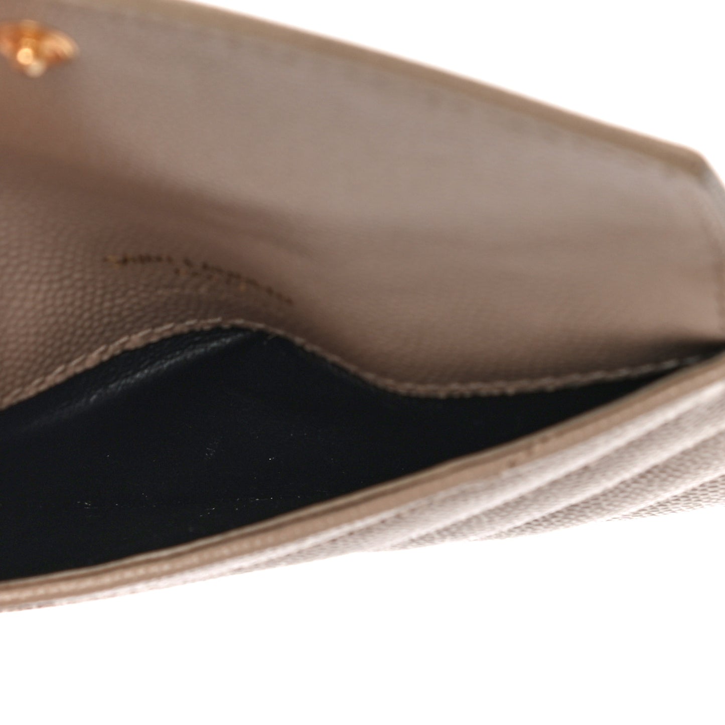 Grain De Poudre Matelasse Chevron Monogram Compact Wallet Case Dark Beige