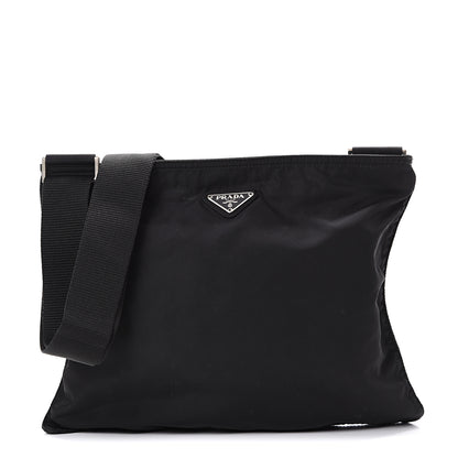 Prada Nylon Flat Messenger Bag Black 1 of 9