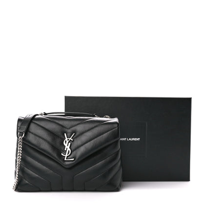 Saint Laurent Calfskin Y Quilted Monogram Small Loulou Chain Satchel Black 13 of 13