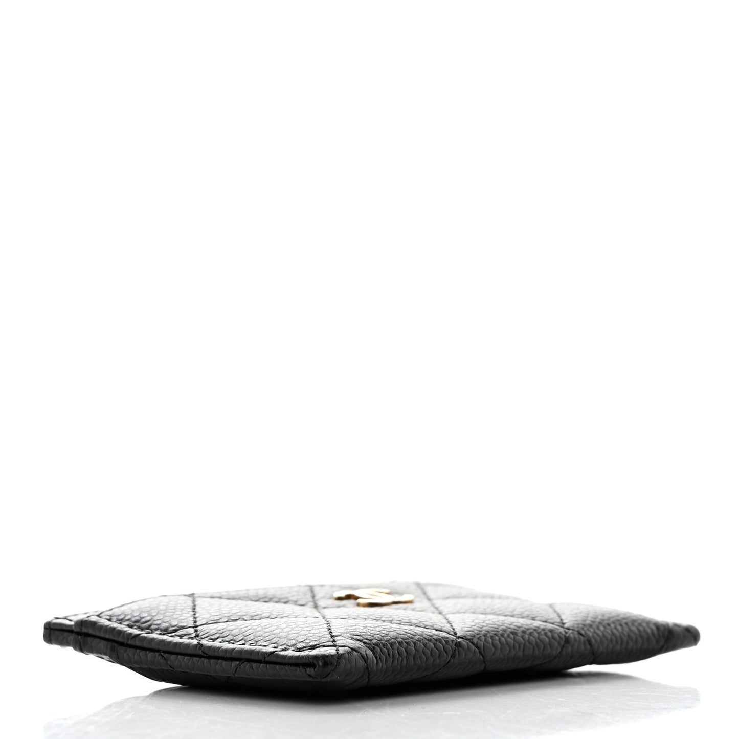 Caviar Quilted Card Holder Black