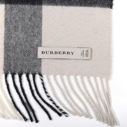 Burberry Cashmere Giant Check Fringe Scarf Stone 3 of 3