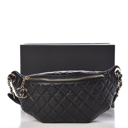 Chanel Calfskin Quilted Banane Waist Bag Fanny Pack Black 10 of 10