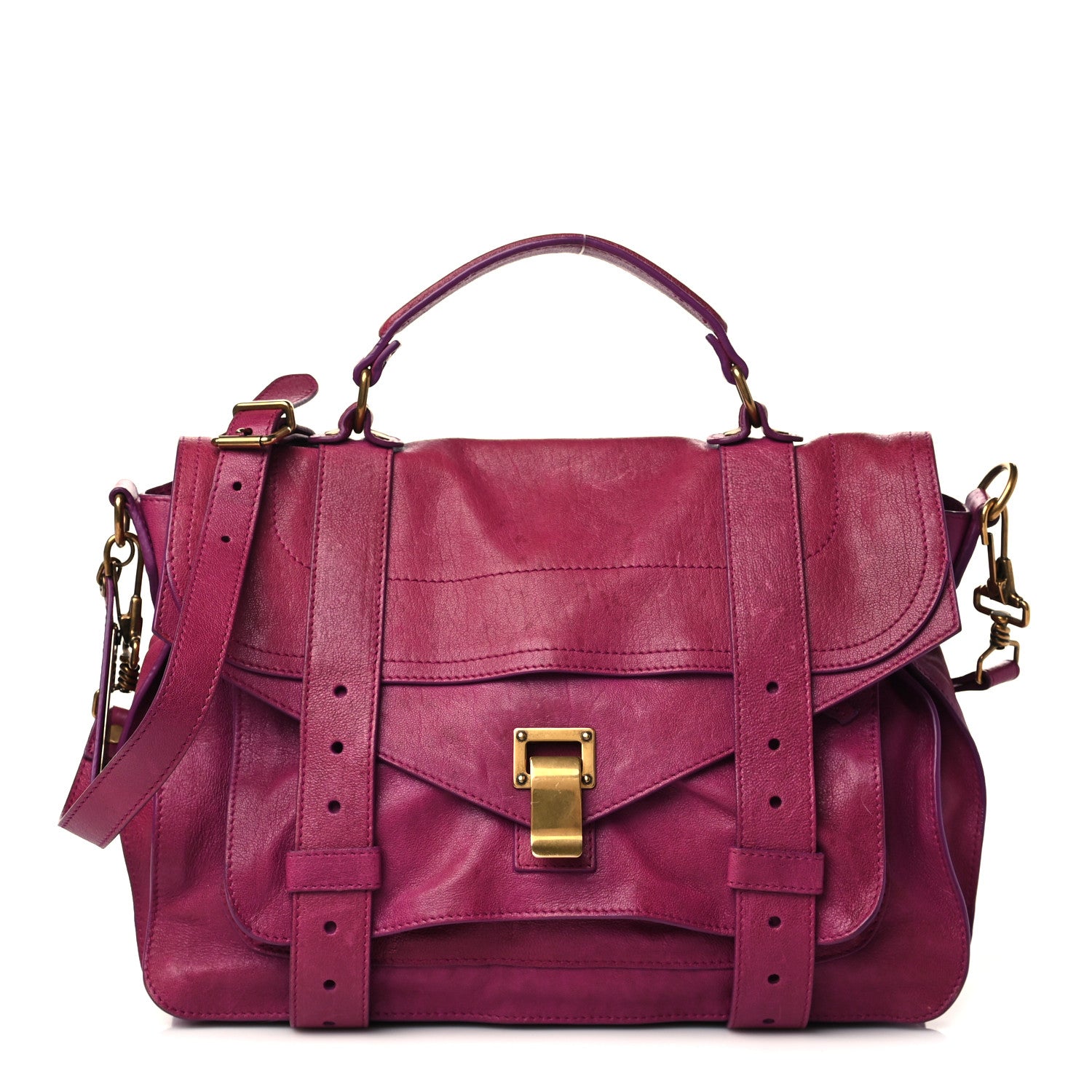 Proenza Schouler Lambskin Medium PS1 Satchel Raspberry 1 of 8