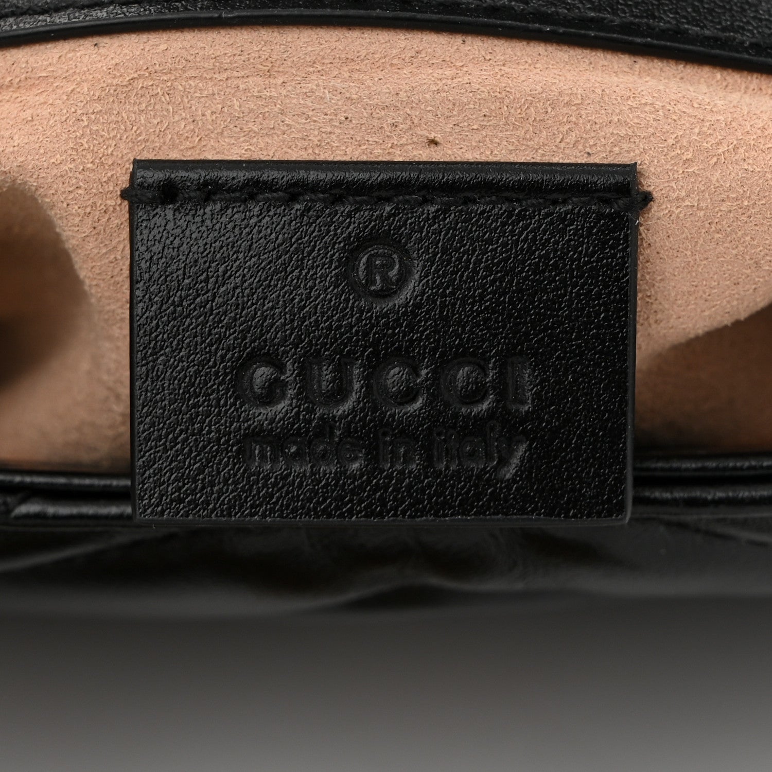 Gucci Calfskin Matelasse Super Mini GG Marmont Shoulder Bag Black 6 of 10