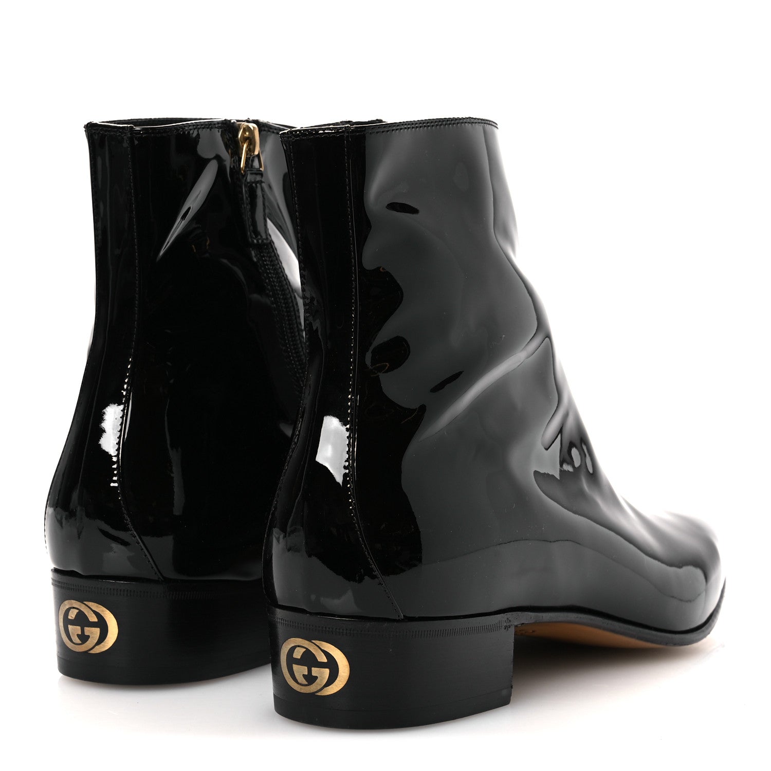Gucci Patent Calfskin GG Lois Bee Men's Ankle Booties 13 Black 5 of 14