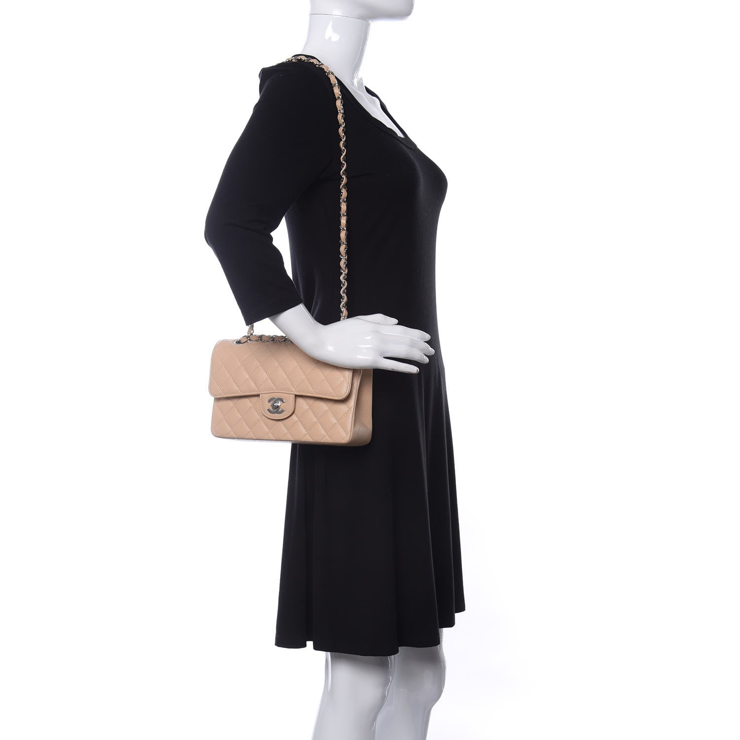 Chanel Caviar Quilted Small Double Flap Beige 2 of 11
