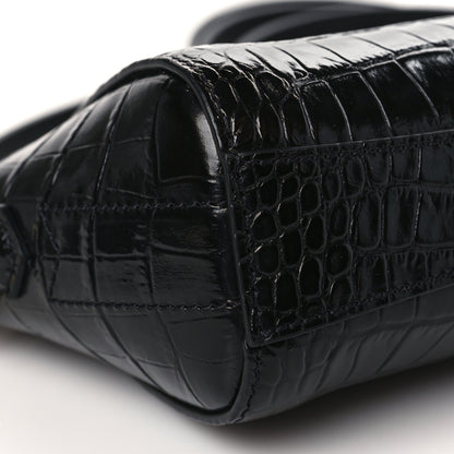 Givenchy Calfskin Crocodile Embossed Nano Antigona Black 7 of 8