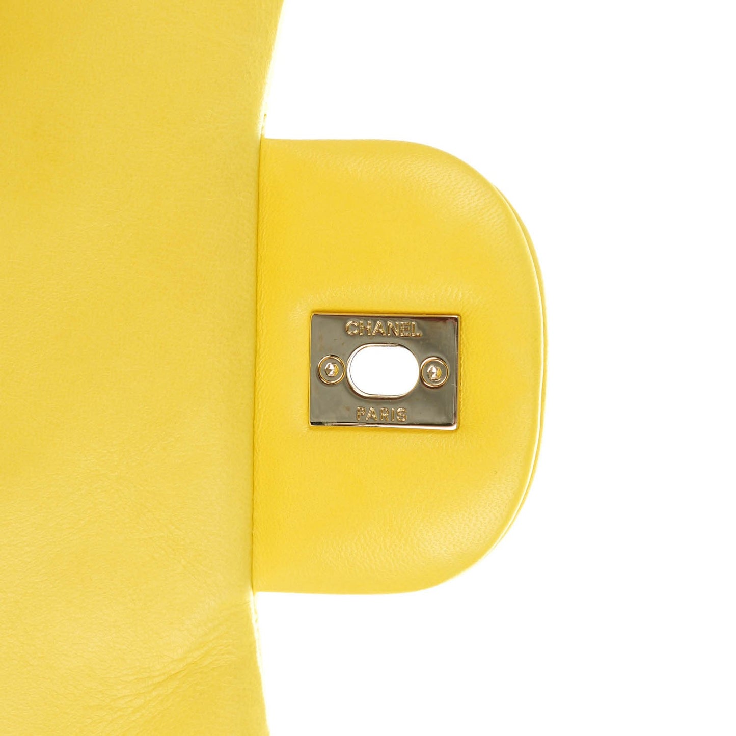 Lambskin Quilted Jumbo Single Flap Yellow