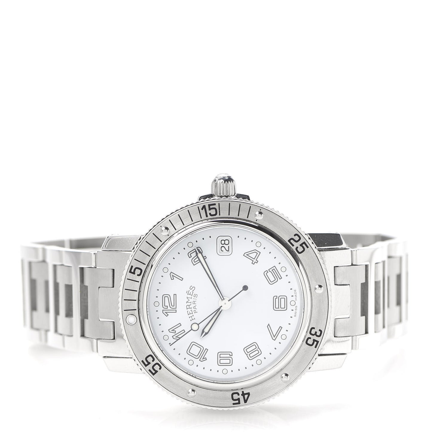 Stainless Steel 38mm Clipper Diver Quartz Watch White