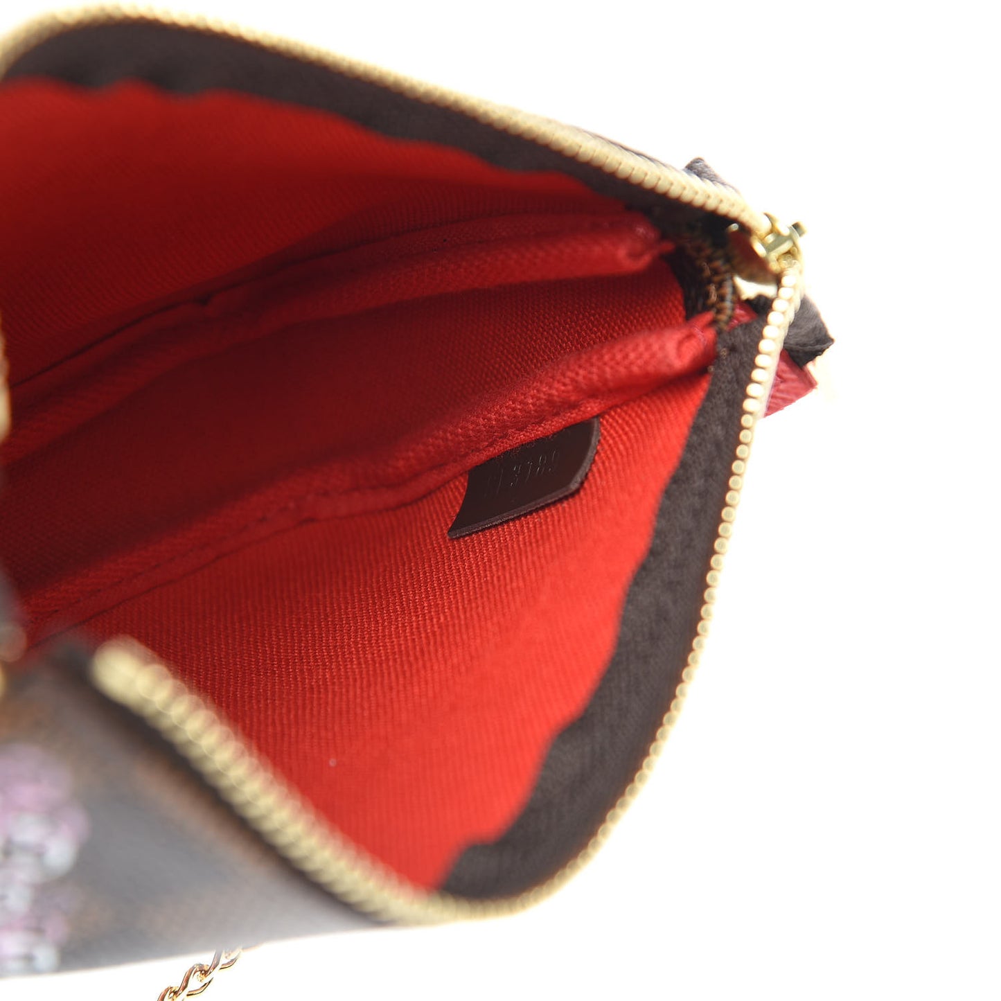 Damier Ebene 2019 Christmas Animation Mini Pochette Accessories Red