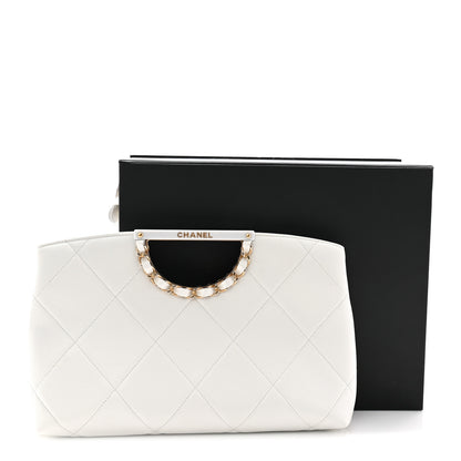 Chanel Caviar Quilted A Real Catch Clutch White 11 of 11