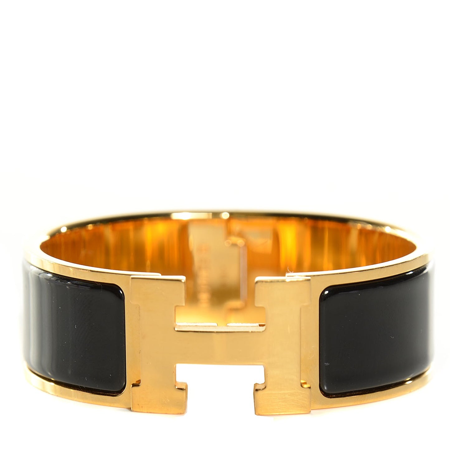 Enamel Wide Clic Clac H Bracelet PM Black