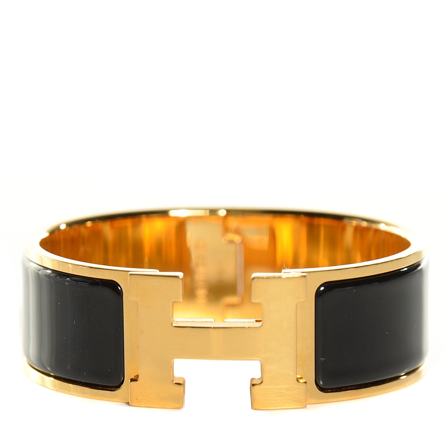 Hermes Enamel Wide Clic Clac H Bracelet PM Black 1 of 5