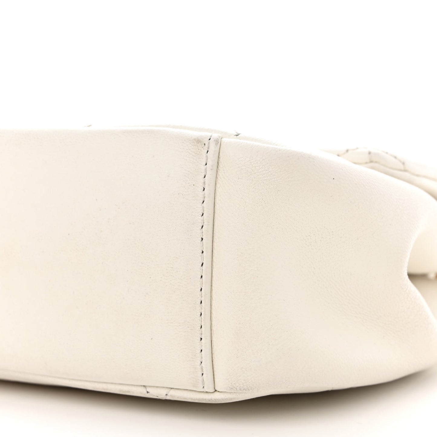 Lambskin A Real Catch Flap Bag White