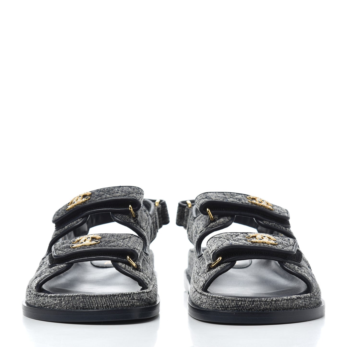 Velvet Velcro Dad Sandals 37 Grey
