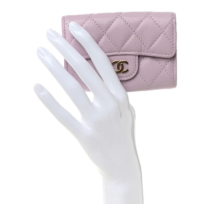 Chanel Caviar Quilted Classic 4 Key Holder Wallet Light Purple 2 of 9