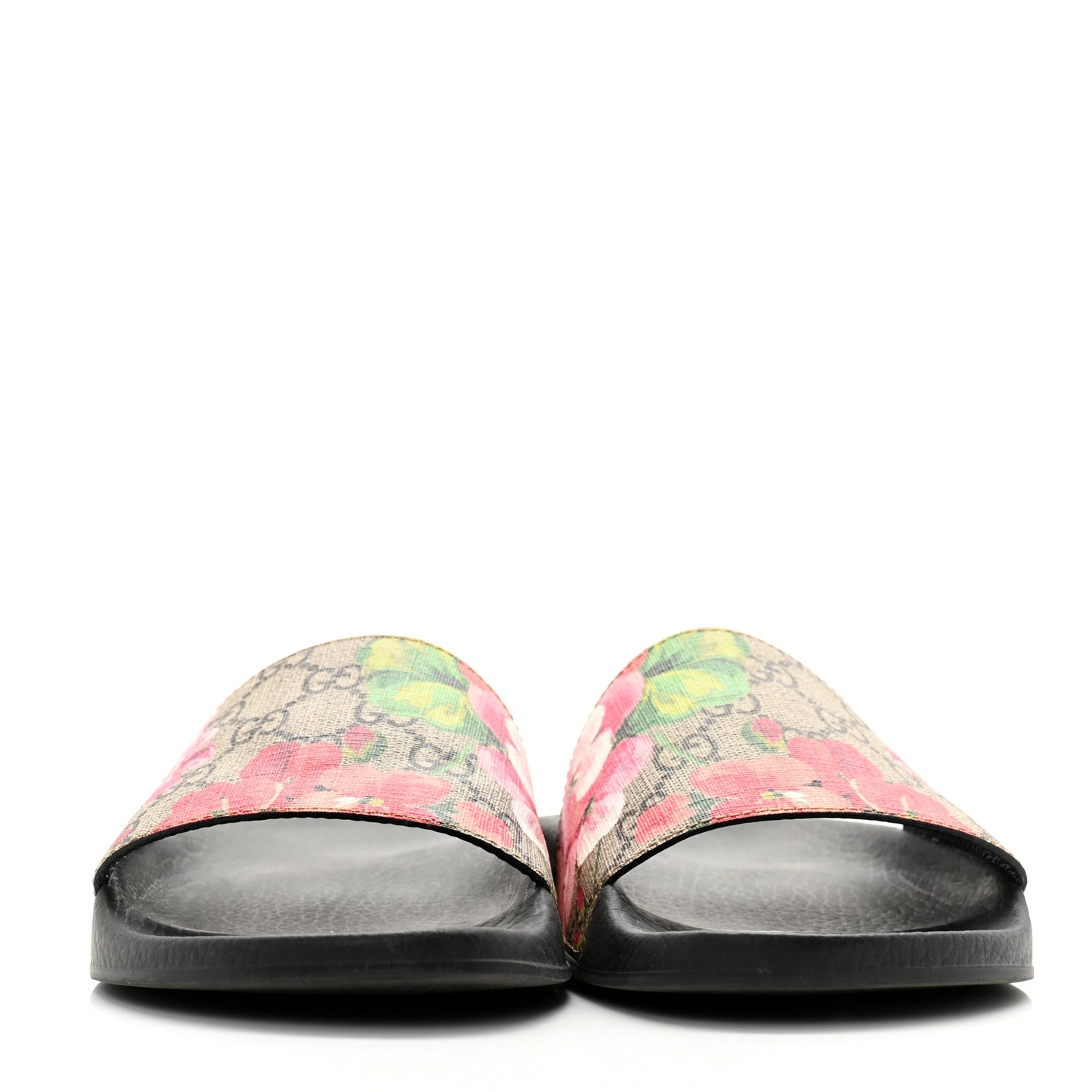 GG Supreme Monogram Blooms Slide Sandals 39 Beige Multicolor