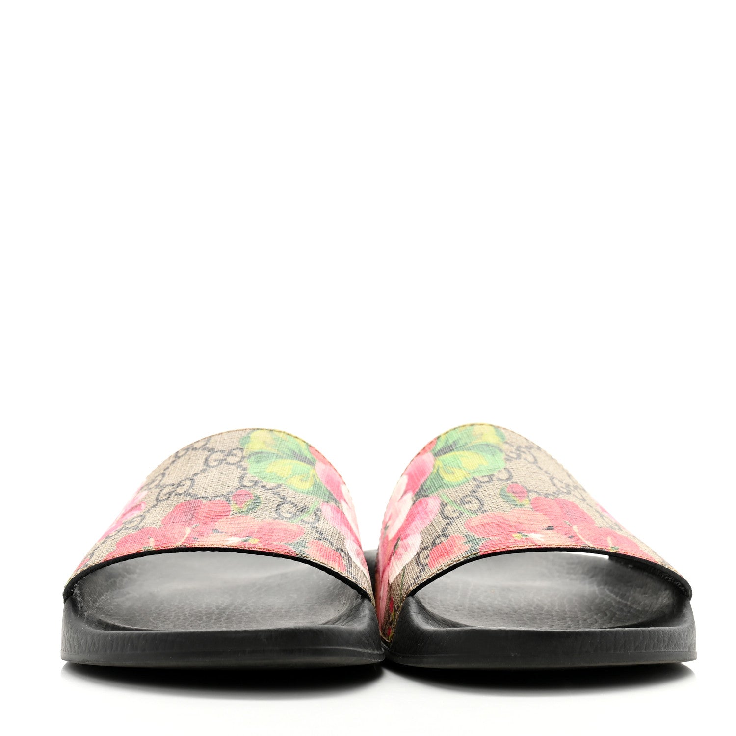 Gucci GG Supreme Monogram Blooms Slide Sandals 39 Beige Multicolor 2 of 8