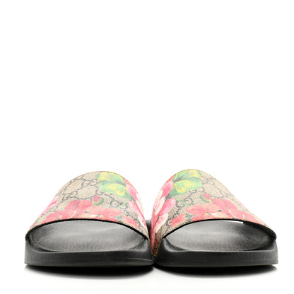 Gucci GG Supreme Monogram Blooms Slide Sandals 39 Beige Multicolor 2 of 8